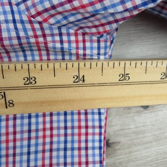 Stafford*‎ Men's Short Sleeve Button Down Curved Hem Chest Pocket Shirt~ Size 17 - Picture 8 of 11